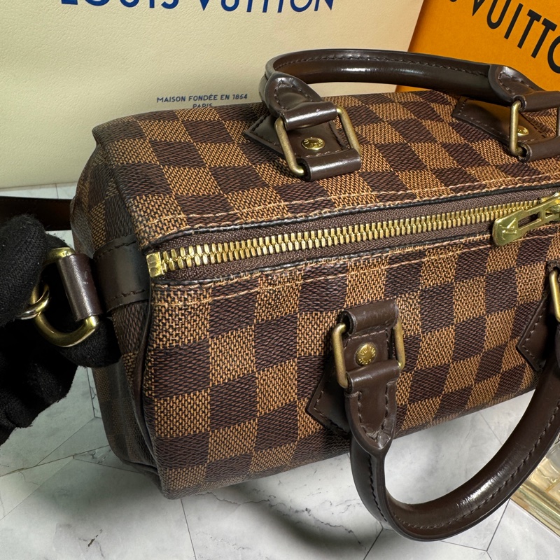 LV 波士頓包 25 棋盤格 #背袋款-24