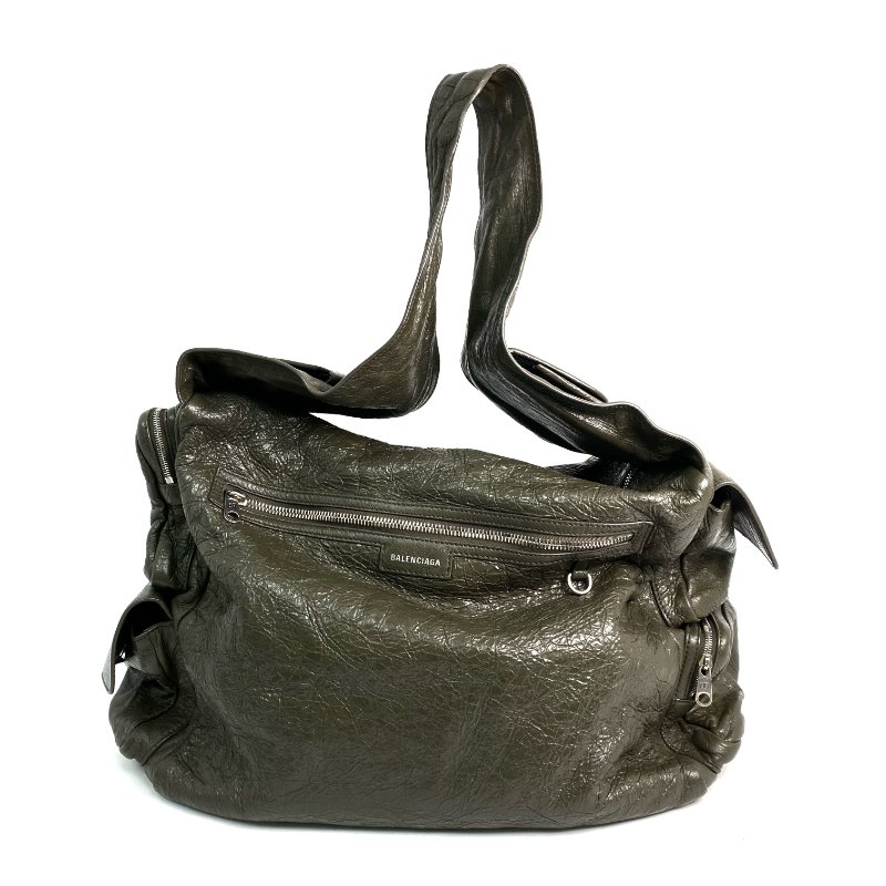 △ Balenciaga 巴黎世家 Grey Green Calfskin Superbusy Large Shoulder Bag 灰綠色小牛皮肩背袋 - 257016654-2
