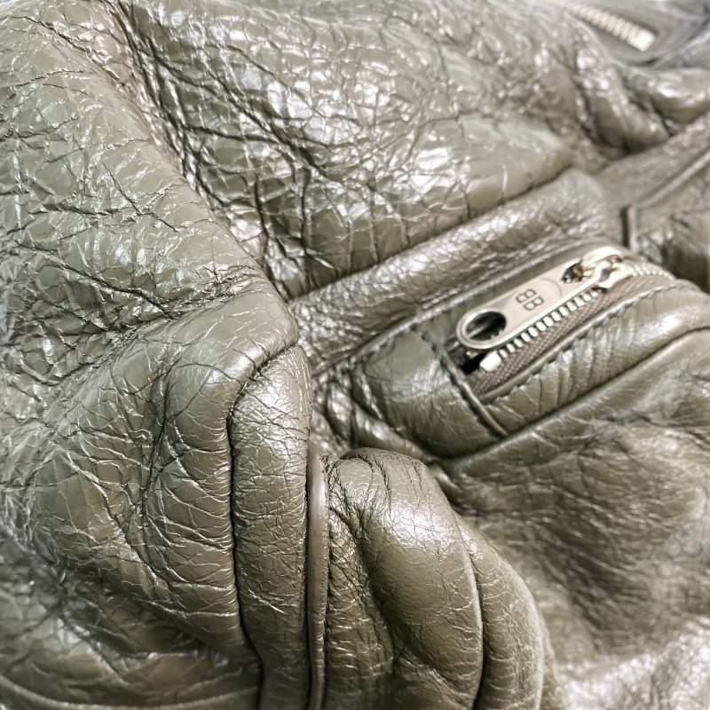△ Balenciaga 巴黎世家 Grey Green Calfskin Superbusy Large Shoulder Bag 灰綠色小牛皮肩背袋 - 257016654-7
