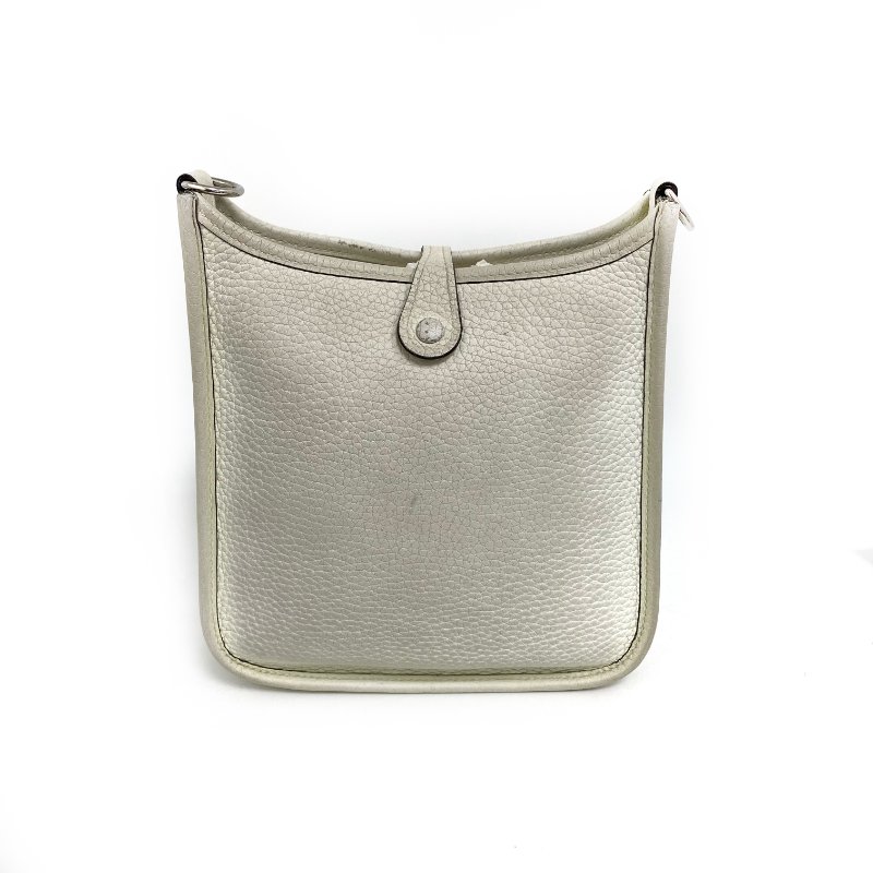 △ Hermes 愛馬仕 Evelyn 16 OU New White Clemence Calfskin Palladium-plated Hardware Cross- body Bag Stamp B 白色顆粒小牛皮銀扣斜背袋 Stamp B -257016763-2