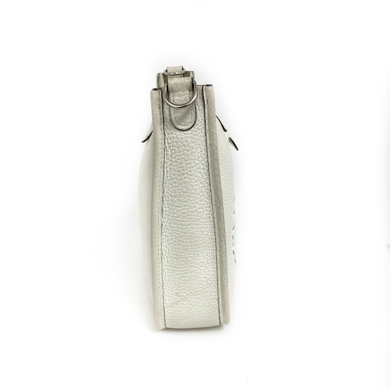 △ Hermes 愛馬仕 Evelyn 16 OU New White Clemence Calfskin Palladium-plated Hardware Cross- body Bag Stamp B 白色顆粒小牛皮銀扣斜背袋 Stamp B -257016763-3