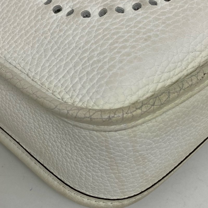 △ Hermes 愛馬仕 Evelyn 16 OU New White Clemence Calfskin Palladium-plated Hardware Cross- body Bag Stamp B 白色顆粒小牛皮銀扣斜背袋 Stamp B -257016763-9