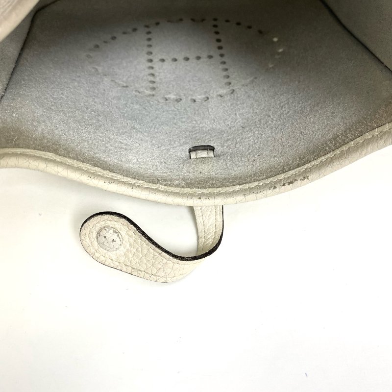△ Hermes 愛馬仕 Evelyn 16 OU New White Clemence Calfskin Palladium-plated Hardware Cross- body Bag Stamp B 白色顆粒小牛皮銀扣斜背袋 Stamp B -257016763-19