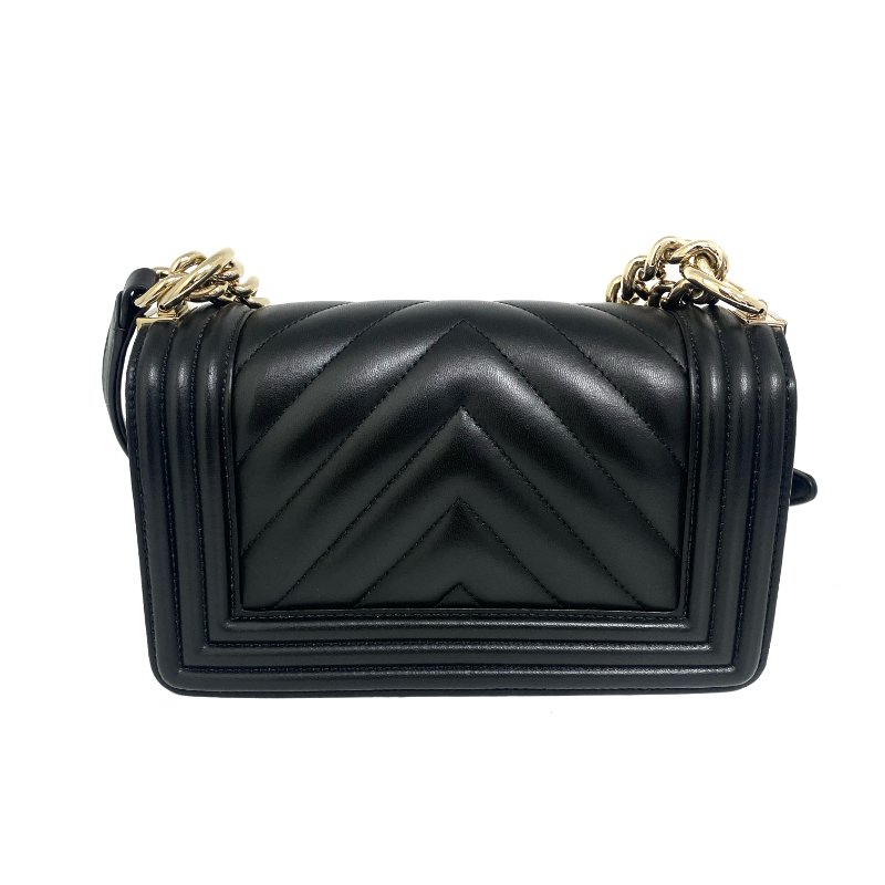 △ Chanel 香奈兒 Small Boy Black Lambskin Gold Tone Metal Chain Shoulder Bag No.23 A67085 黑色小羊皮金色金屬鏈條肩背袋 No.23 A67085 -257016905-2
