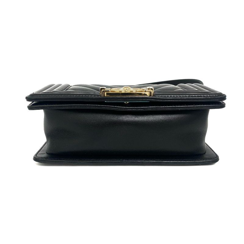 △ Chanel 香奈兒 Small Boy Black Lambskin Gold Tone Metal Chain Shoulder Bag No.23 A67085 黑色小羊皮金色金屬鏈條肩背袋 No.23 A67085 -257016905-9