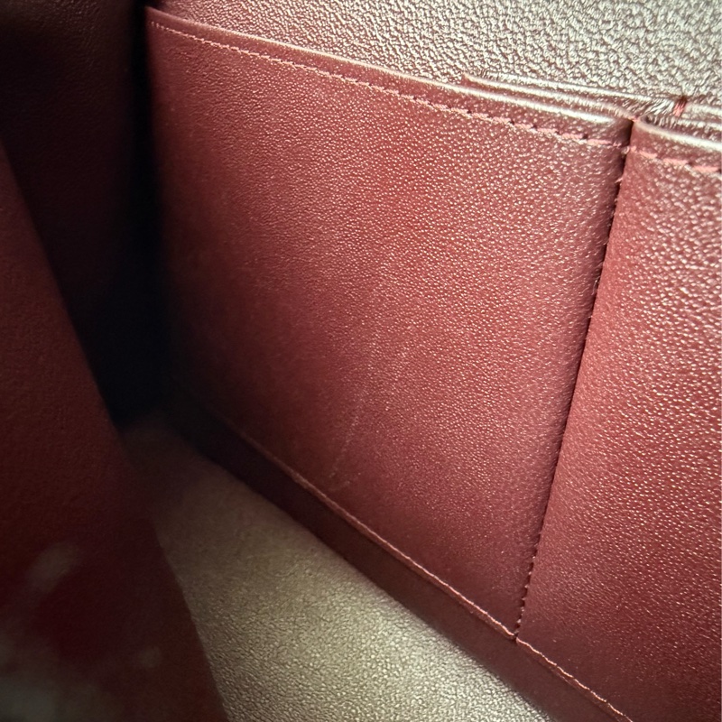 銀釦菱格紋粒紋牛皮 25cm COCO包(黑色)-9