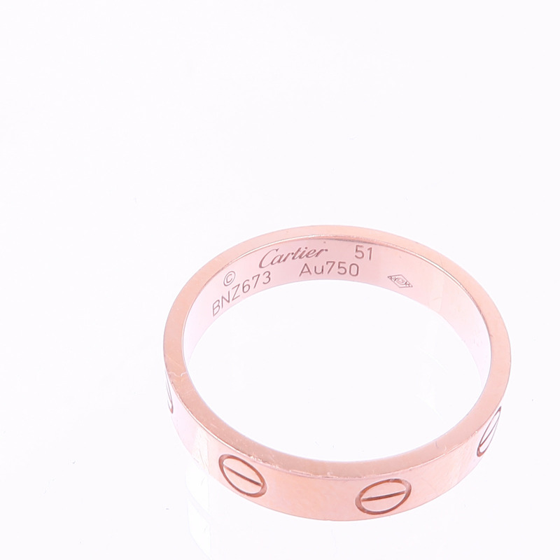 CARTIER 18K玫瑰金Love Ring戒指Cartier#51/US#5.5-4