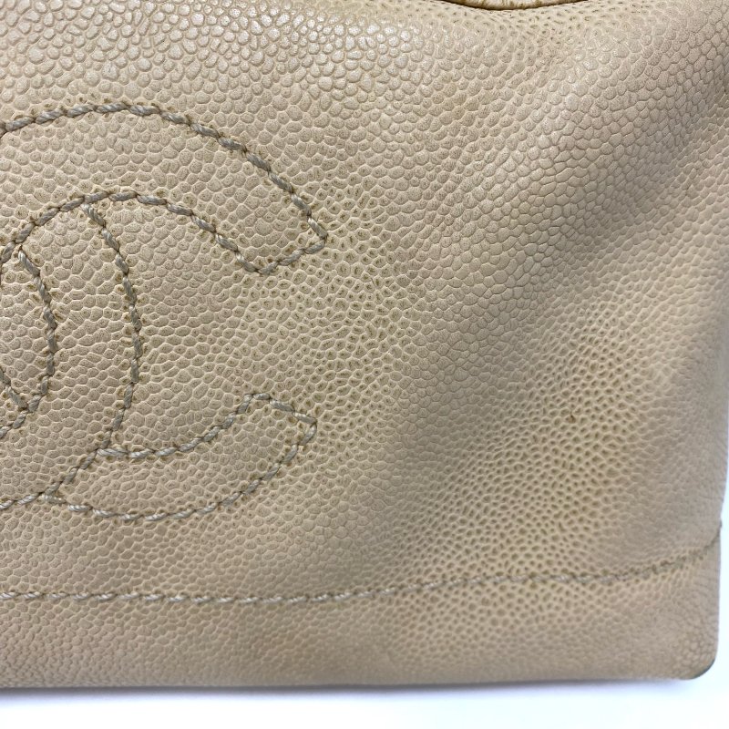 △ Chanel 香奈兒 Beige Caviar Skin Wooden Handbag No.7 淺褐色粒紋小牛皮手袋 No.7 -257016941-5