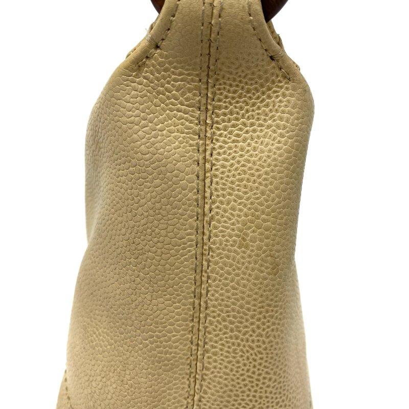 △ Chanel 香奈兒 Beige Caviar Skin Wooden Handbag No.7 淺褐色粒紋小牛皮手袋 No.7 -257016941-8