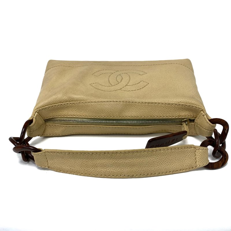 △ Chanel 香奈兒 Beige Caviar Skin Wooden Handbag No.7 淺褐色粒紋小牛皮手袋 No.7 -257016941-9