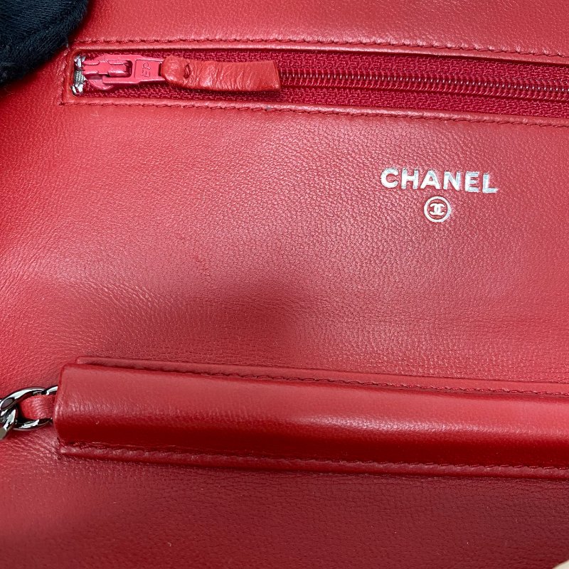 △ Chanel 香奈兒 Boy Red Lambskin Gray Tone Metal Wallet On Chain No.18 紅色小羊皮灰色金屬鏈條銀包 No.18 -257017129-17