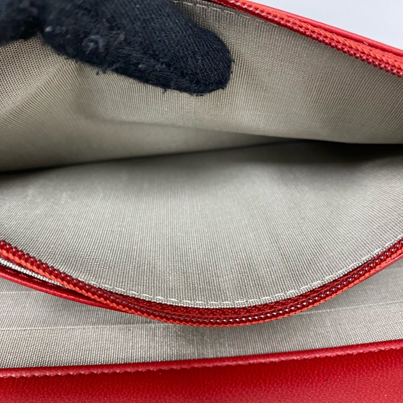 △ Chanel 香奈兒 Boy Red Lambskin Gray Tone Metal Wallet On Chain No.18 紅色小羊皮灰色金屬鏈條銀包 No.18 -257017129-19