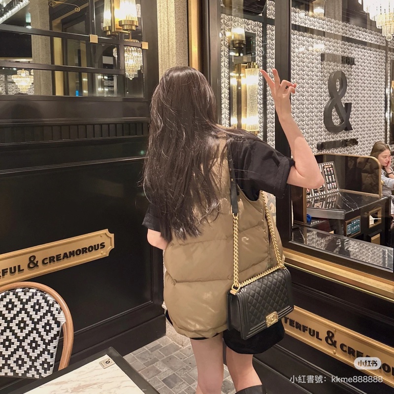 chanel 黑色牛皮 le boy boy 28 鍊條包 帶鍊包 斜背包 肩背包-6