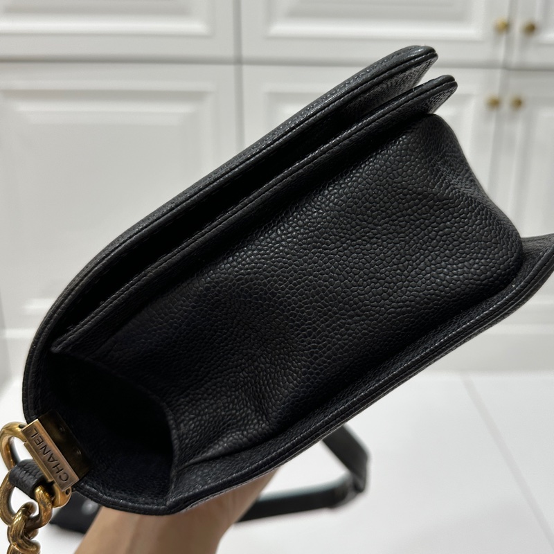chanel 黑色牛皮 le boy boy 28 鍊條包 帶鍊包 斜背包 肩背包-40