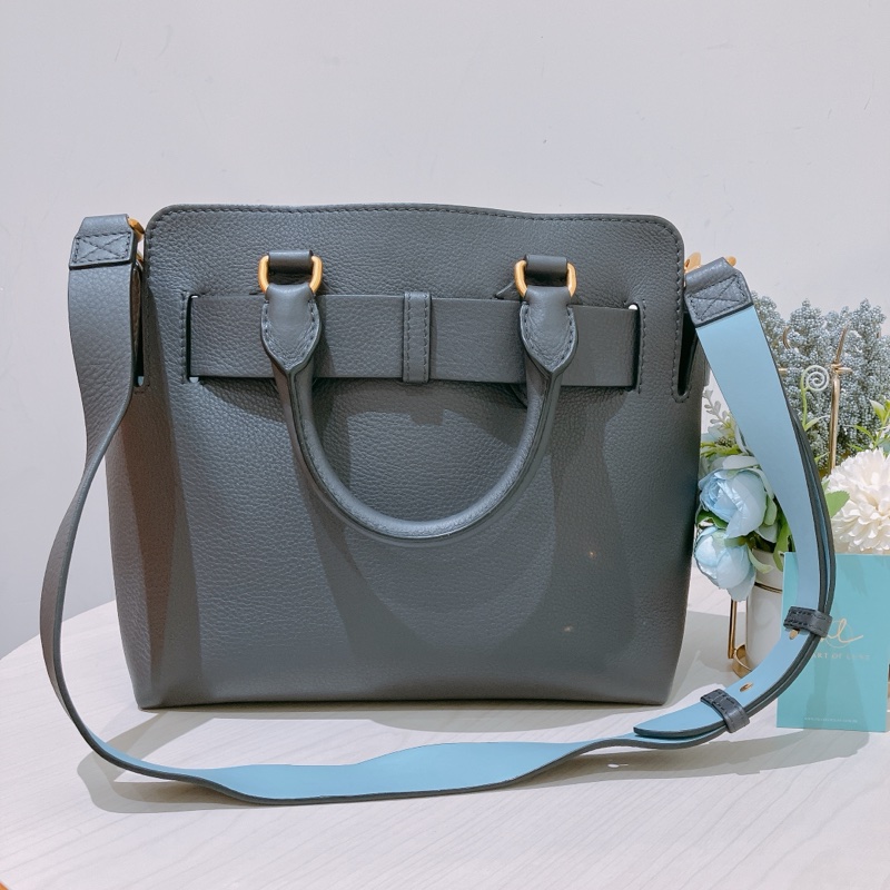 TK1796 Burberry 巴寶莉灰色手挽肩背包The Balt Leather Handbag Grey-1