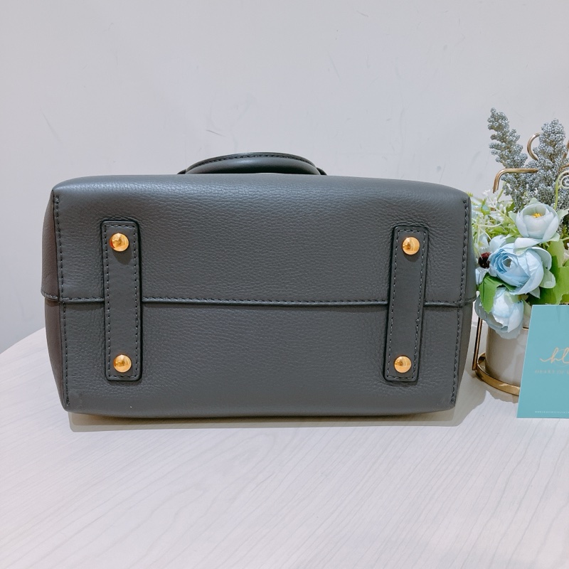 TK1796 Burberry 巴寶莉灰色手挽肩背包The Balt Leather Handbag Grey-4