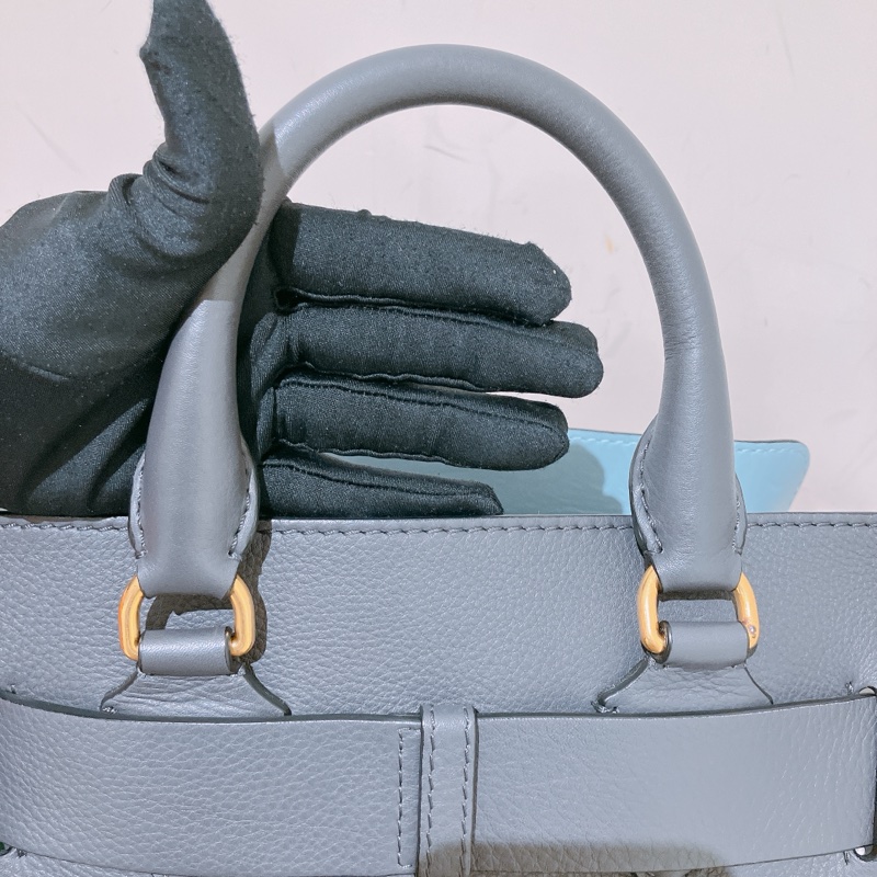 TK1796 Burberry 巴寶莉灰色手挽肩背包The Balt Leather Handbag Grey-11