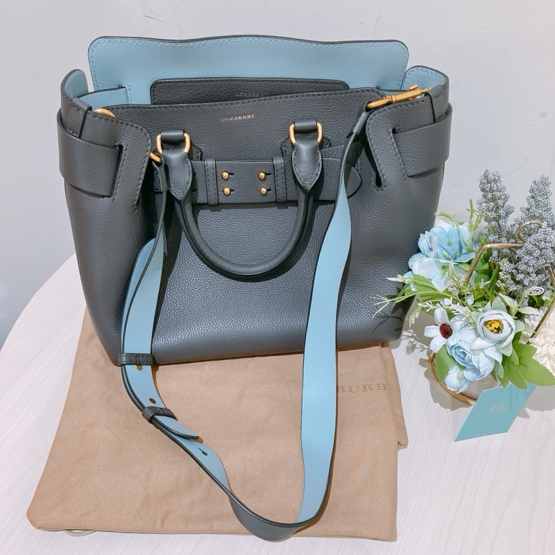 TK1796 Burberry 巴寶莉灰色手挽肩背包The Balt Leather Handbag Grey-50