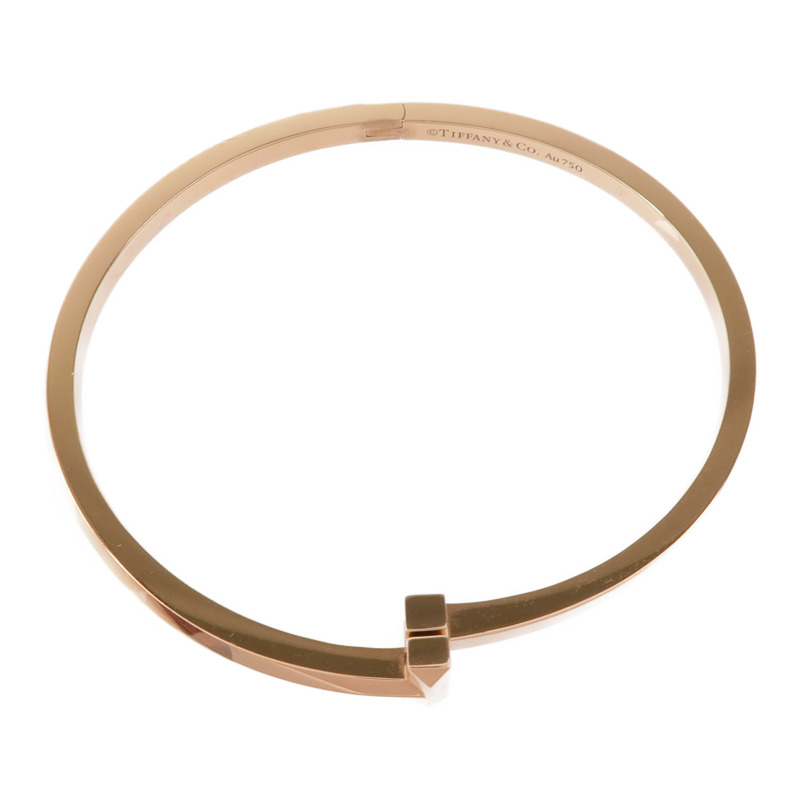 TIFFANY＆CO 18K玫瑰金T1 Narrow Hinged Bangle手鐲-3
