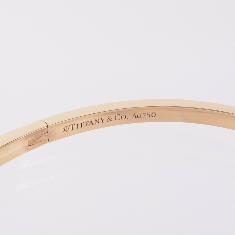 TIFFANY＆CO 18K玫瑰金T1 Narrow Hinged Bangle手鐲-4