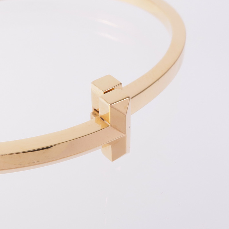 TIFFANY＆CO 18K玫瑰金T1 Narrow Hinged Bangle手鐲-5