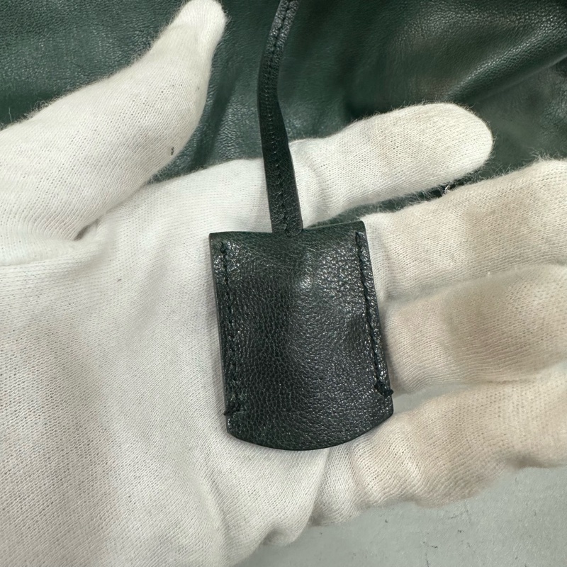 YSL 168238 綠牛皮拉鍊muse tote 兩用包-18