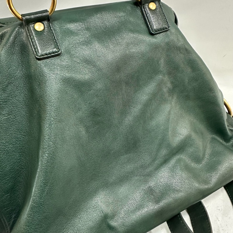 YSL 168238 綠牛皮拉鍊muse tote 兩用包-28