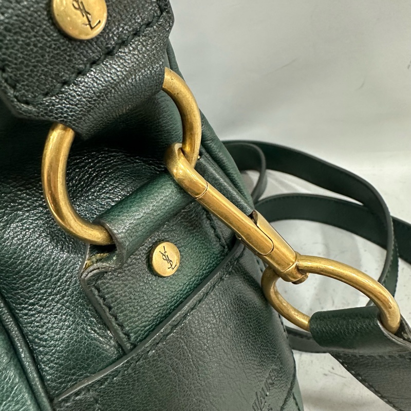 YSL 168238 綠牛皮拉鍊muse tote 兩用包-39