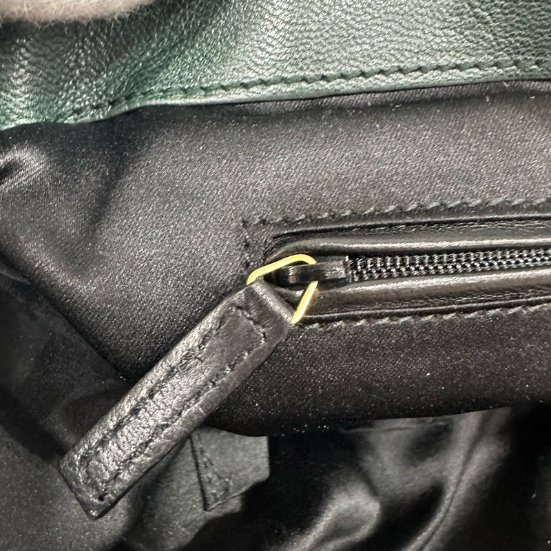 YSL 168238 綠牛皮拉鍊muse tote 兩用包-58