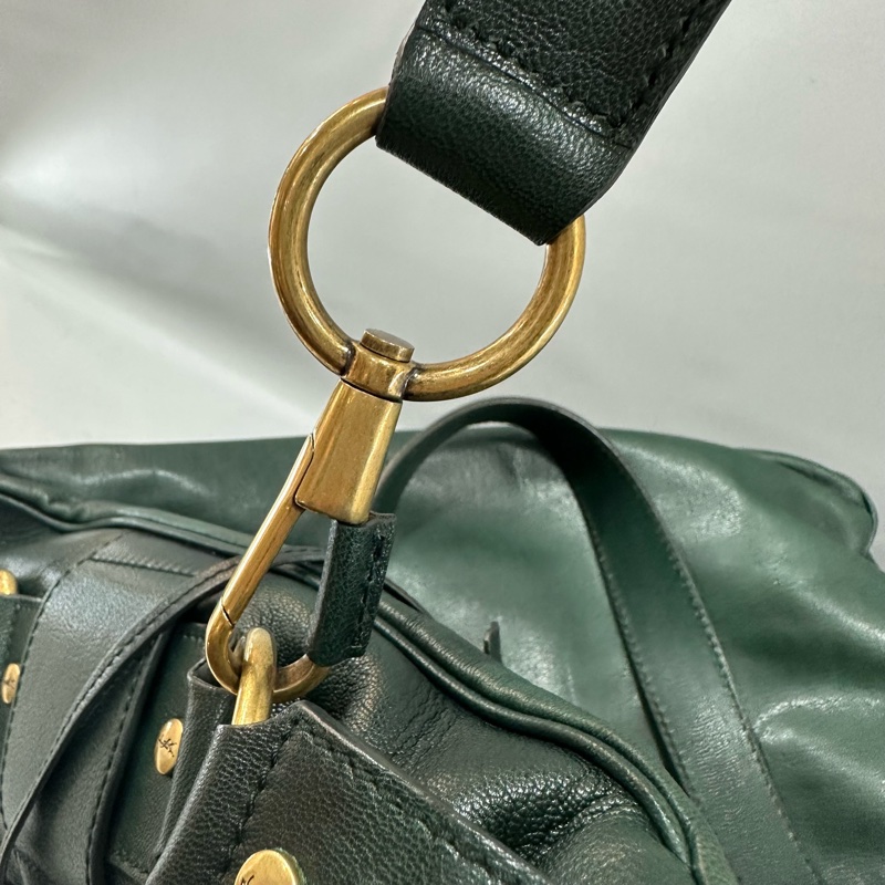YSL 168238 綠牛皮拉鍊muse tote 兩用包-77