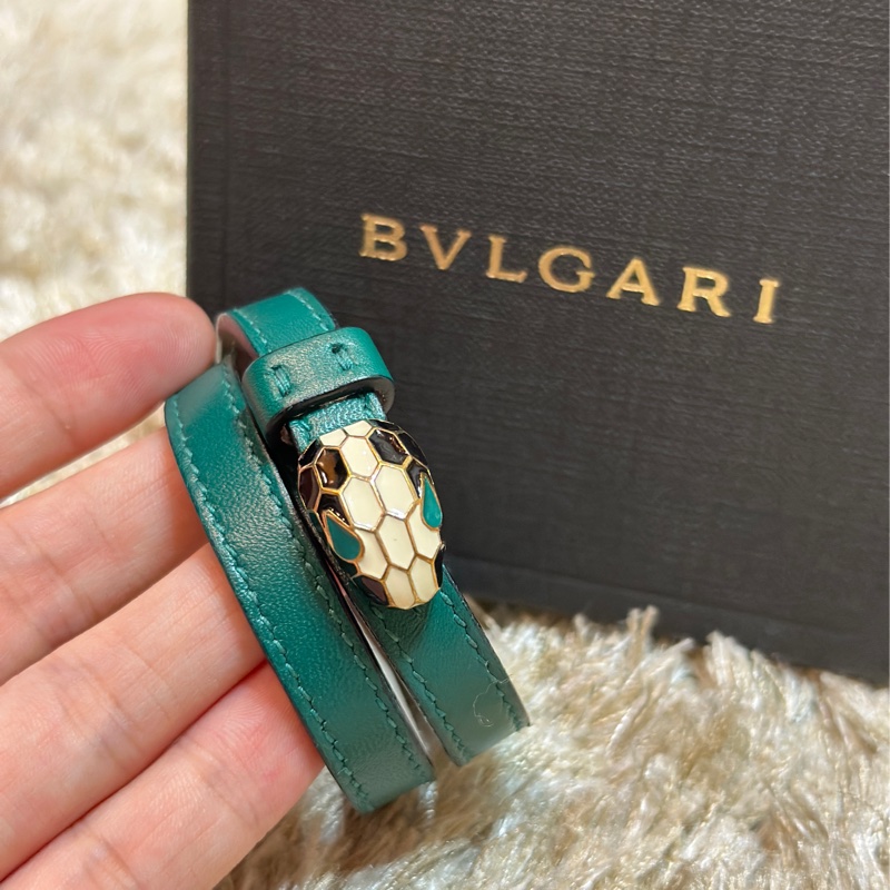 BVLGARI寶格麗雙圈琺瑯蛇頭手環-0