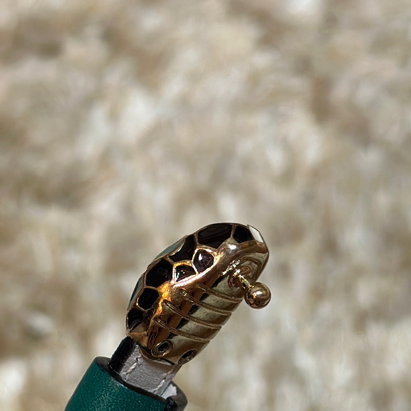 BVLGARI寶格麗雙圈琺瑯蛇頭手環-9