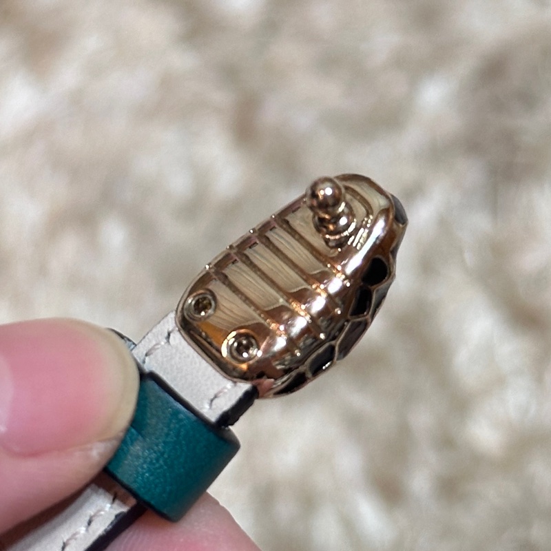 BVLGARI寶格麗雙圈琺瑯蛇頭手環-12
