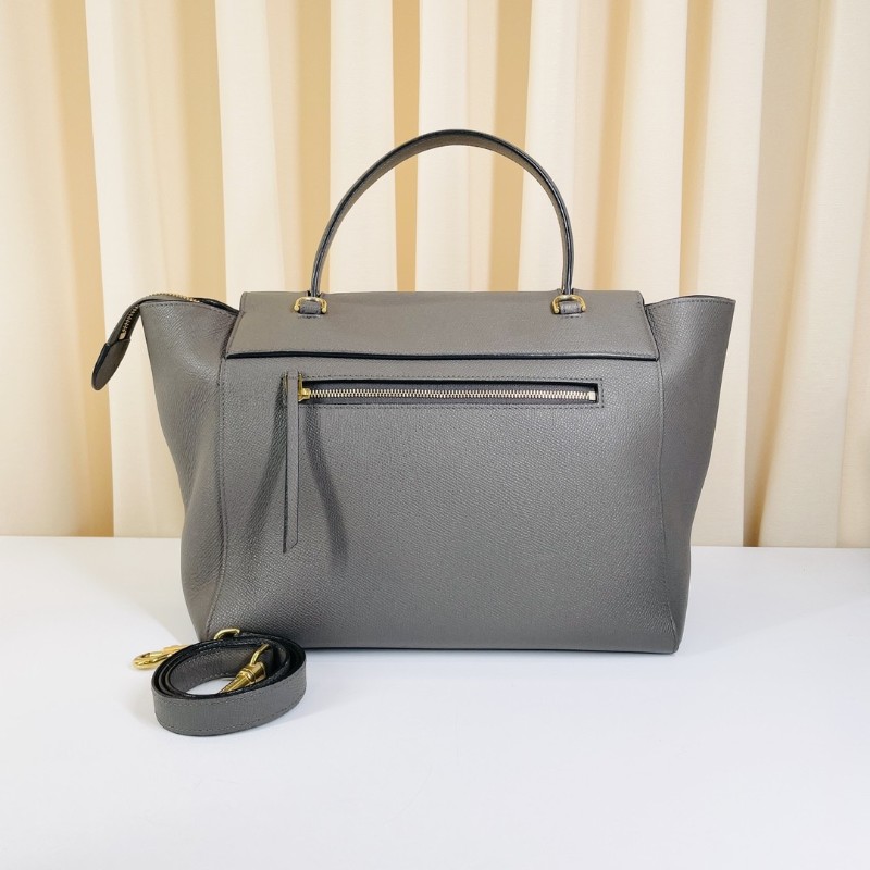 Celine 灰色Belt鯰魚包荔枝紋牛皮 肩背包 斜背包-1