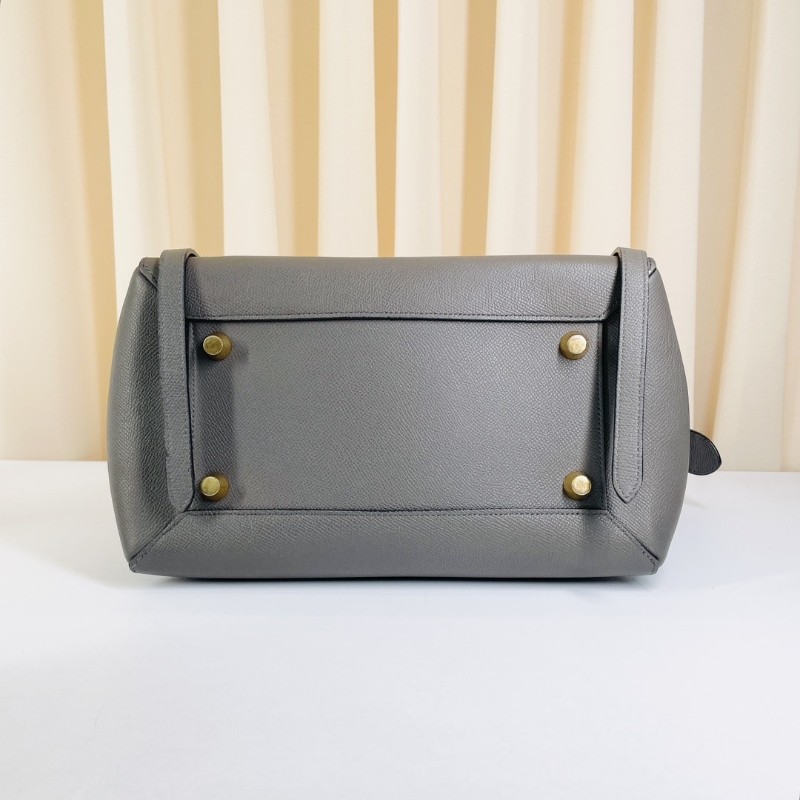 Celine 灰色Belt鯰魚包荔枝紋牛皮 肩背包 斜背包-4