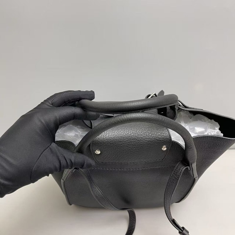 Celine賽琳big bag系列黑色牛皮荔枝紋包 肩背包 斜背包-5