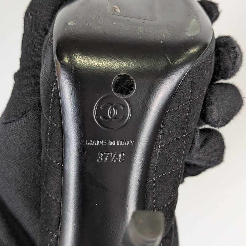 莉亞精品♡Chanel 菱格紋跟鞋 37.5 近新美鞋-12