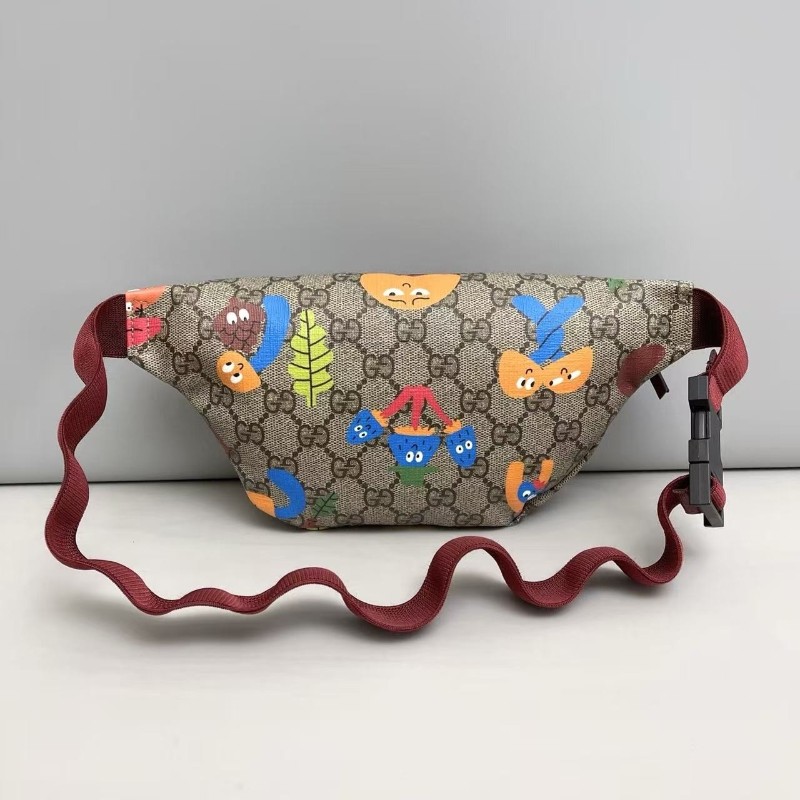 Gucci古馳 兒童腰包 老花蘑菇印花腰包胸包 ,尺寸25×12cm-1