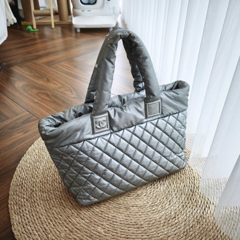 香奈兒Chanel 羽絨服太空銀灰色手提包 托特包-0