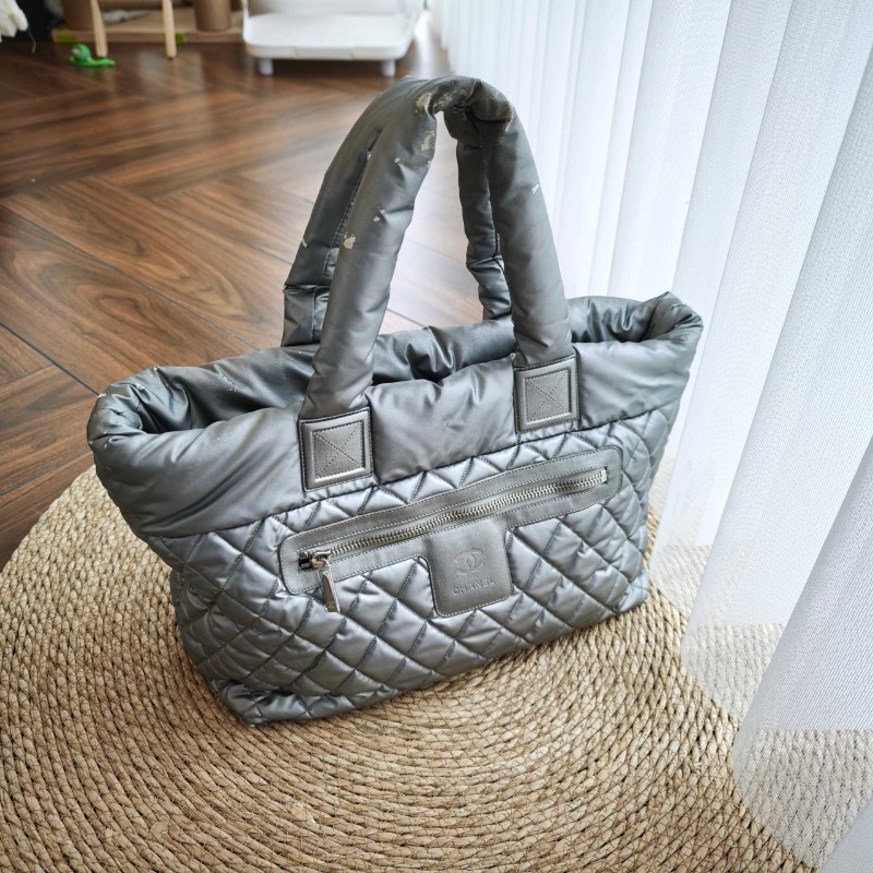 香奈兒Chanel 羽絨服太空銀灰色手提包 托特包-1