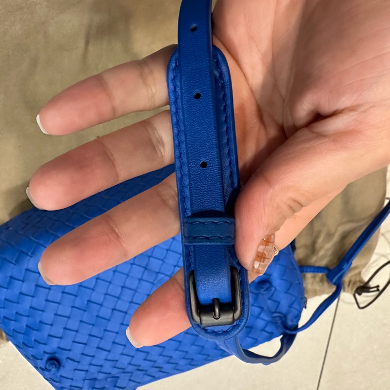 BV藍色可斜背可肩背多背法雙層貝殼包-14