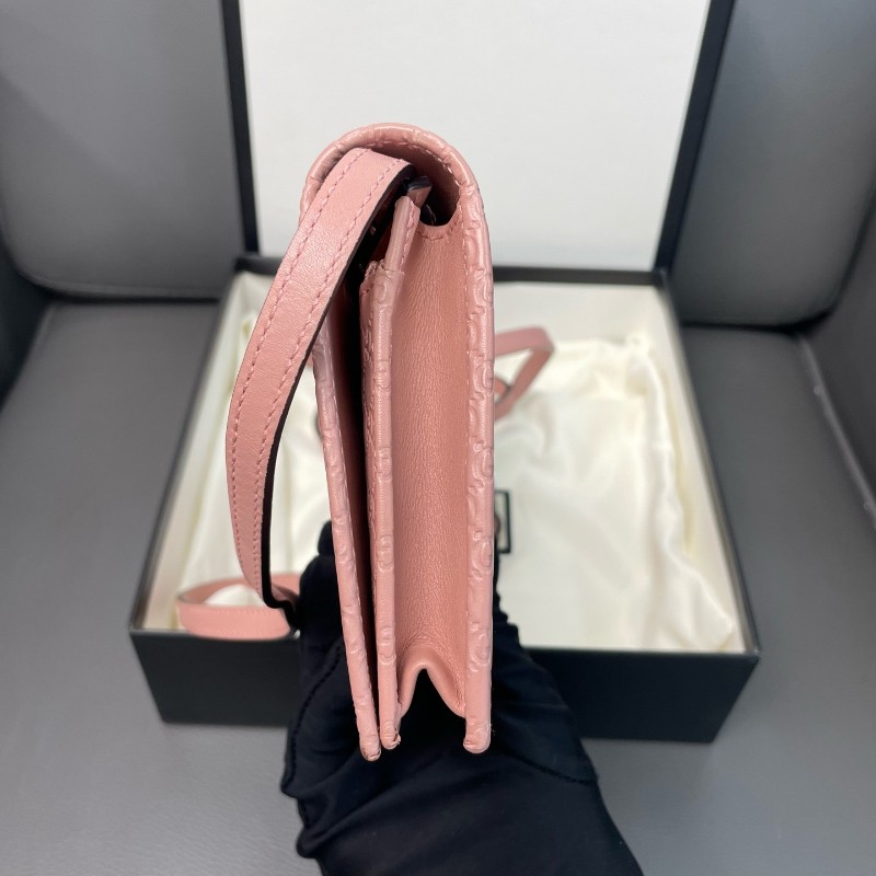 極新帶盒⭐可送禮❤️GUCCI/古馳 老花Logo壓紋皮革徽標皮革 肩背包 斜背包-2