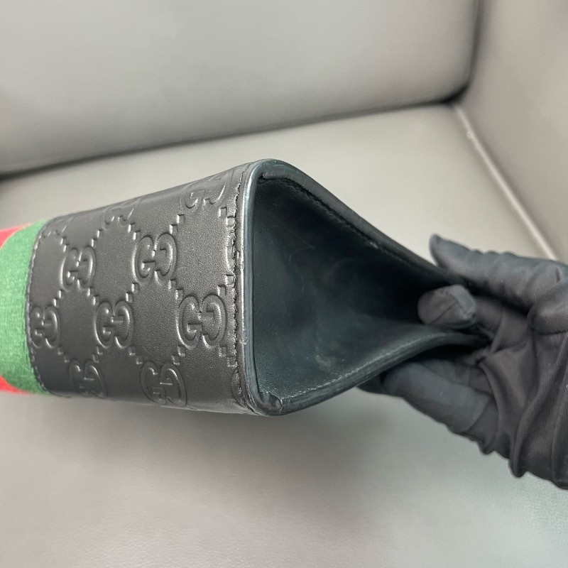 Gucci/古馳 全皮黑色印花手包 洗漱包 男女同款-5