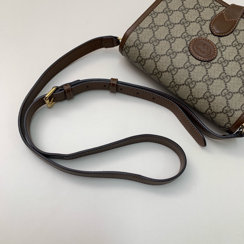 99新 古馳 Retro 老花 風琴郵差包-4