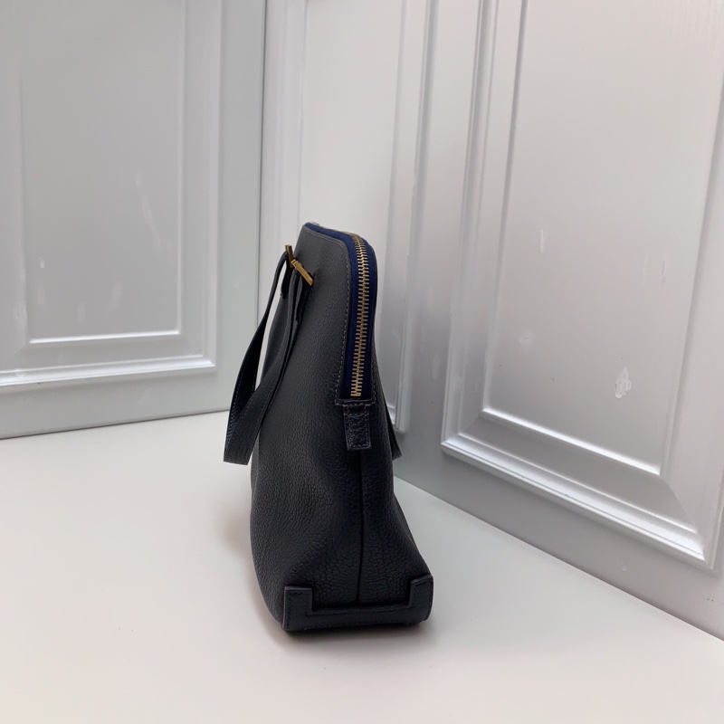 98新Hermes愛馬仕 中古保齡球公文包藏藍色框E刻 金扣手提腕挎都好看-2