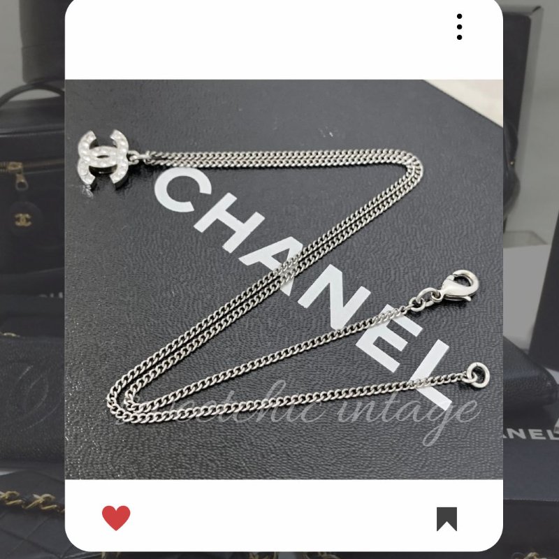 💖 9 月新品上架 🔥💖 ✨超美新到 !香奈兒 Chanel 經典銀色水鑽項鏈 🔥 香奈兒熱賣款 香奈兒項鏈 CHANEL NECKLACE-1