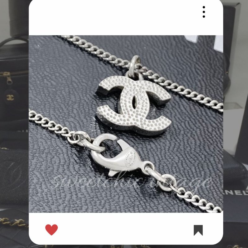 💖 9 月新品上架 🔥💖 ✨超美新到 !香奈兒 Chanel 經典銀色水鑽項鏈 🔥 香奈兒熱賣款 香奈兒項鏈 CHANEL NECKLACE-2
