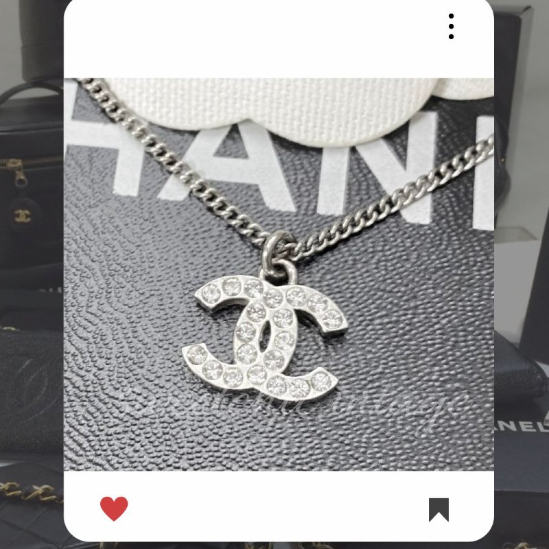 💖 9 月新品上架 🔥💖 ✨超美新到 !香奈兒 Chanel 經典銀色水鑽項鏈 🔥 香奈兒熱賣款 香奈兒項鏈 CHANEL NECKLACE-4