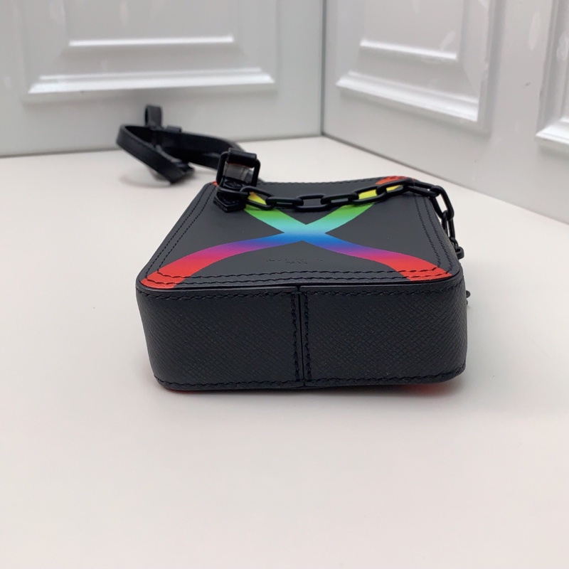 閒置新Louis Vuitton路易威登 Danube Messenger 彩虹秀款相機包芯片款 -7