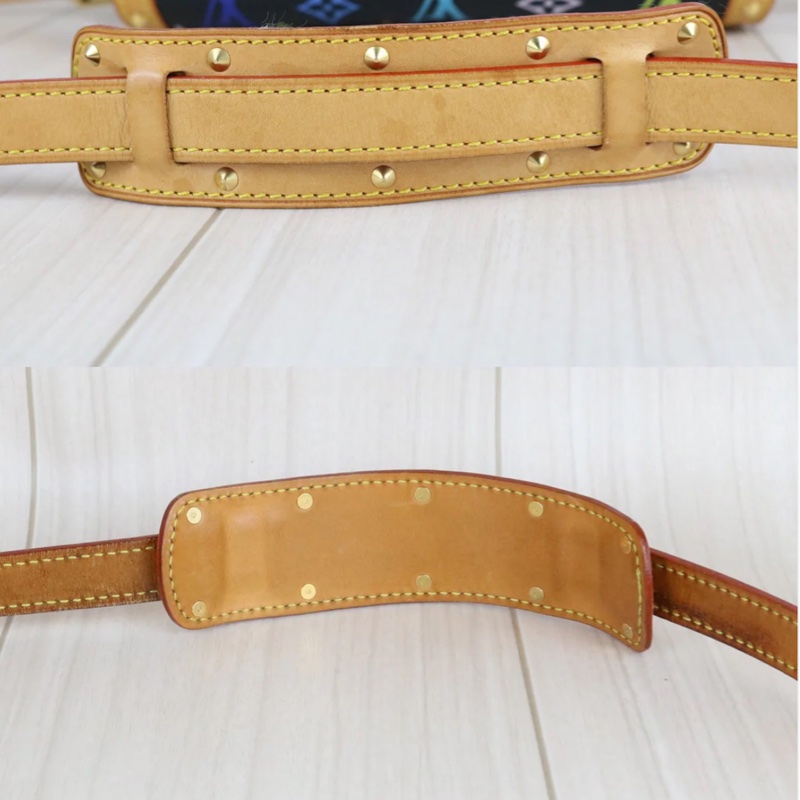 「JL精品代購」9新 LV 黑三彩 郵差包-10